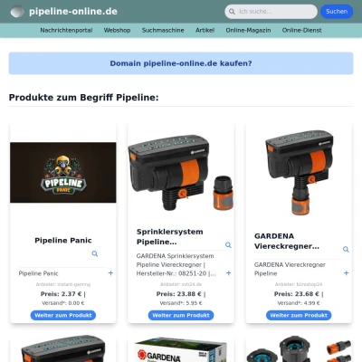 Screenshot pipeline-online.de