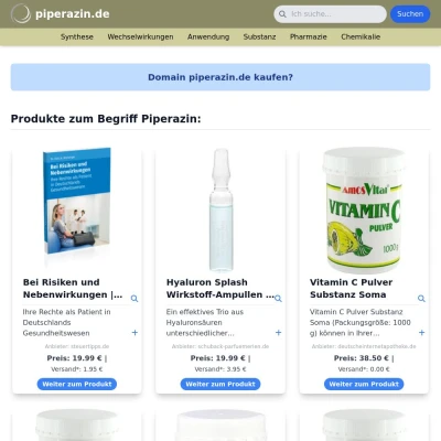 Screenshot piperazin.de