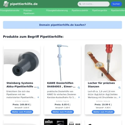 Screenshot pipettierhilfe.de