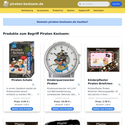 Screenshot piraten-kostuem.de