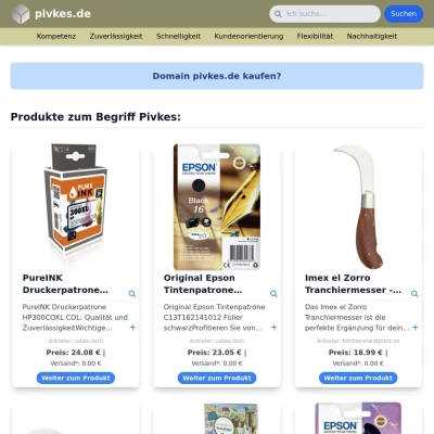 Screenshot pivkes.de