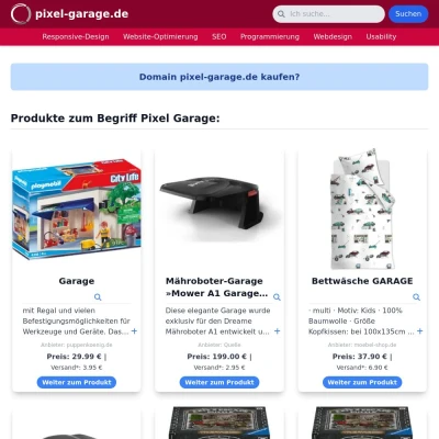 Screenshot pixel-garage.de