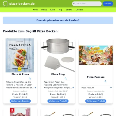 Screenshot pizza-backen.de