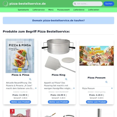 Screenshot pizza-bestellservice.de