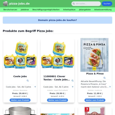 Screenshot pizza-jobs.de