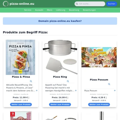 Screenshot pizza-online.eu