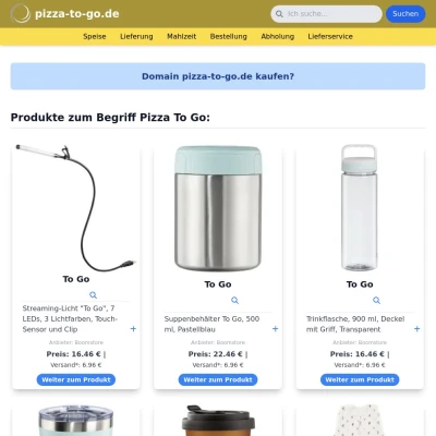 Screenshot pizza-to-go.de