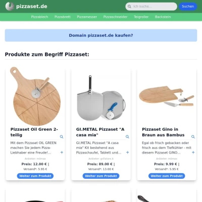 Screenshot pizzaset.de