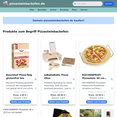 Screenshot pizzasteinbackofen.de