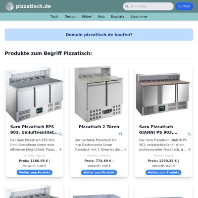 Screenshot pizzatisch.de