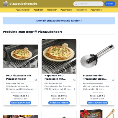 Screenshot pizzazubehoer.de