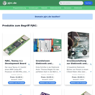 Screenshot pjrc.de
