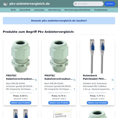 Screenshot pkv-anbietervergleich.de