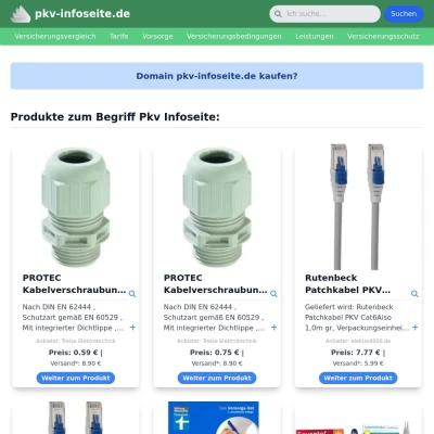 Screenshot pkv-infoseite.de