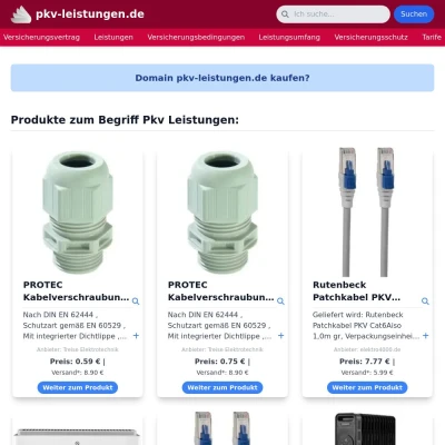 Screenshot pkv-leistungen.de