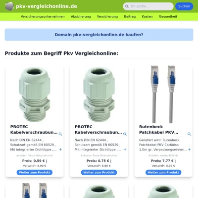 Screenshot pkv-vergleichonline.de