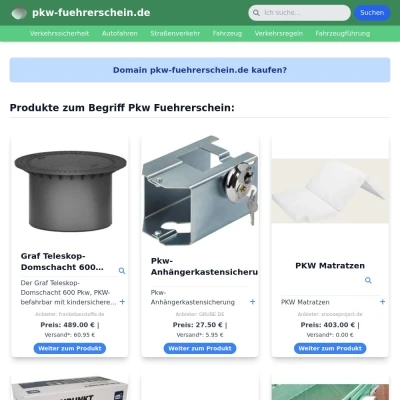 Screenshot pkw-fuehrerschein.de