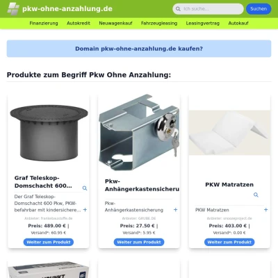 Screenshot pkw-ohne-anzahlung.de