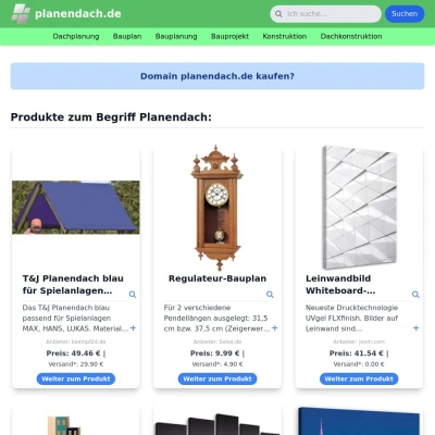 Screenshot planendach.de