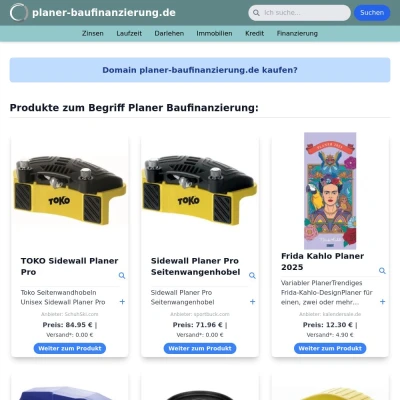 Screenshot planer-baufinanzierung.de