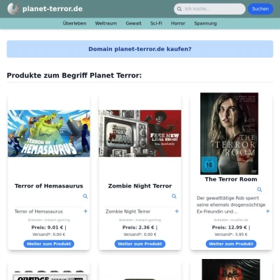 Screenshot planet-terror.de