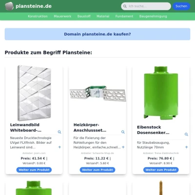 Screenshot plansteine.de