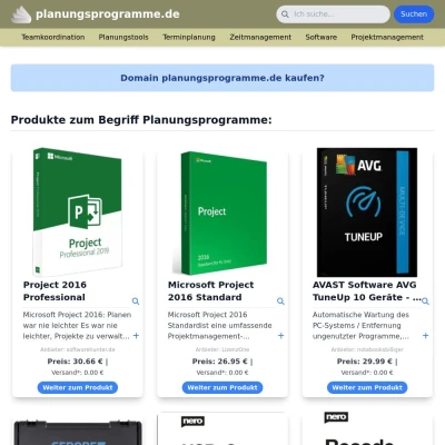 Screenshot planungsprogramme.de