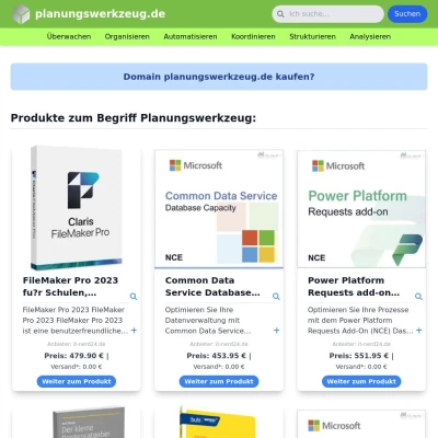 Screenshot planungswerkzeug.de