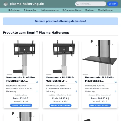 Screenshot plasma-halterung.de