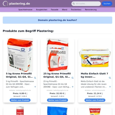 Screenshot plastering.de