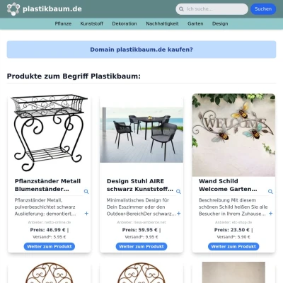 Screenshot plastikbaum.de
