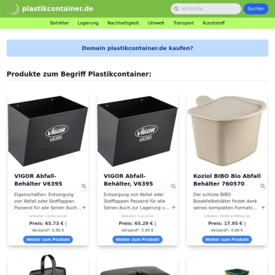 Screenshot plastikcontainer.de