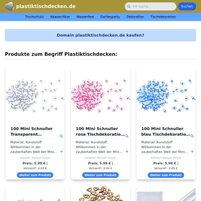 Screenshot plastiktischdecken.de