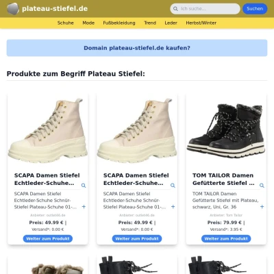 Screenshot plateau-stiefel.de