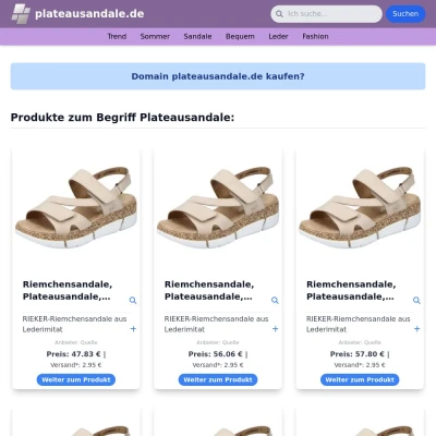 Screenshot plateausandale.de