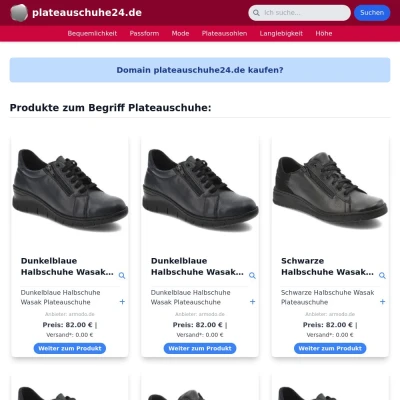 Screenshot plateauschuhe24.de