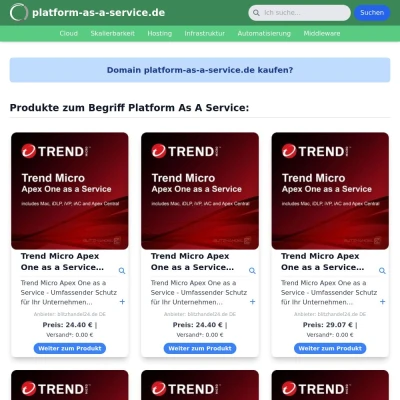 Screenshot platform-as-a-service.de