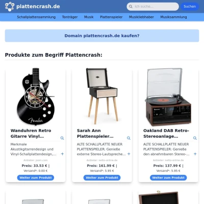 Screenshot plattencrash.de