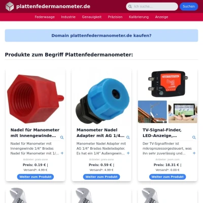 Screenshot plattenfedermanometer.de