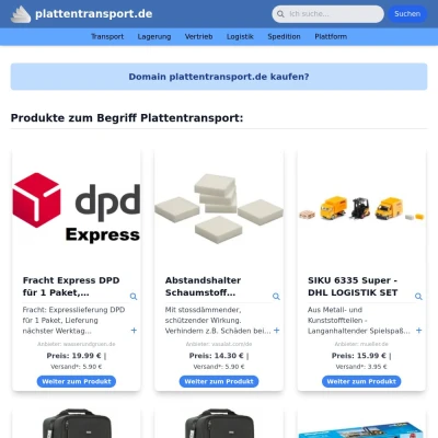 Screenshot plattentransport.de