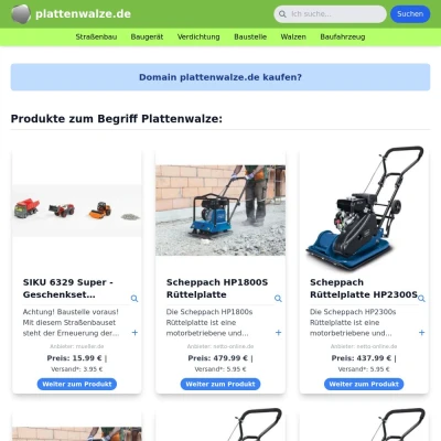 Screenshot plattenwalze.de