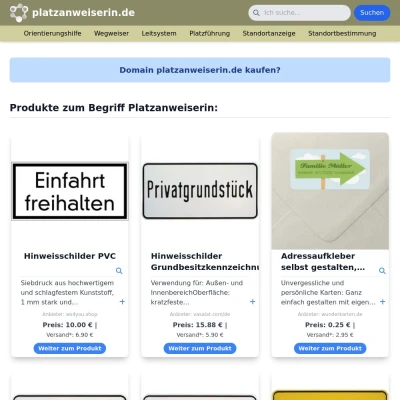 Screenshot platzanweiserin.de