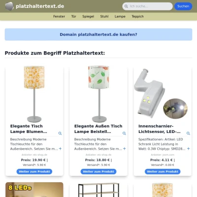 Screenshot platzhaltertext.de