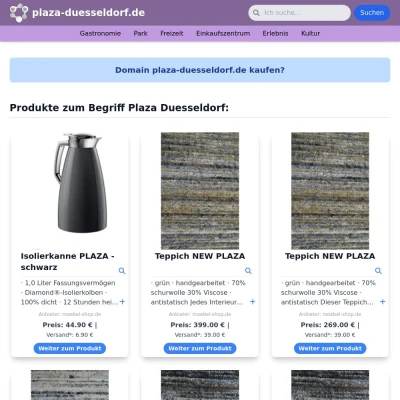 Screenshot plaza-duesseldorf.de