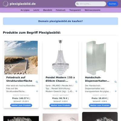 Screenshot plexiglasbild.de