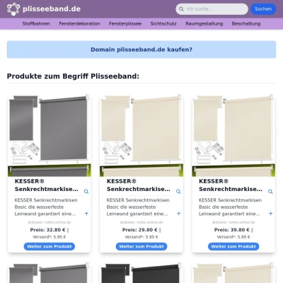 Screenshot plisseeband.de