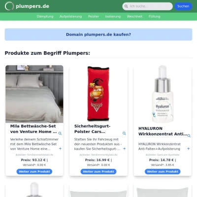Screenshot plumpers.de