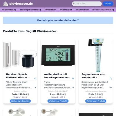 Screenshot pluviometer.de