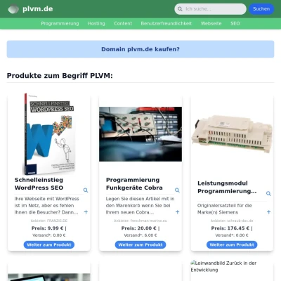 Screenshot plvm.de