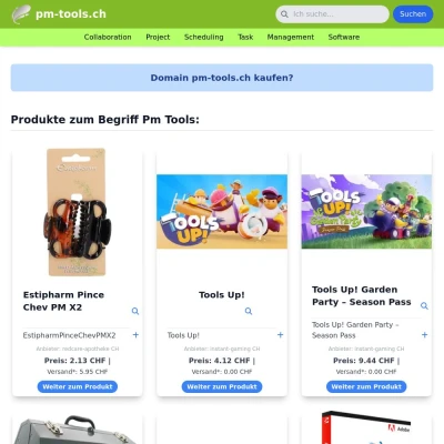 Screenshot pm-tools.ch